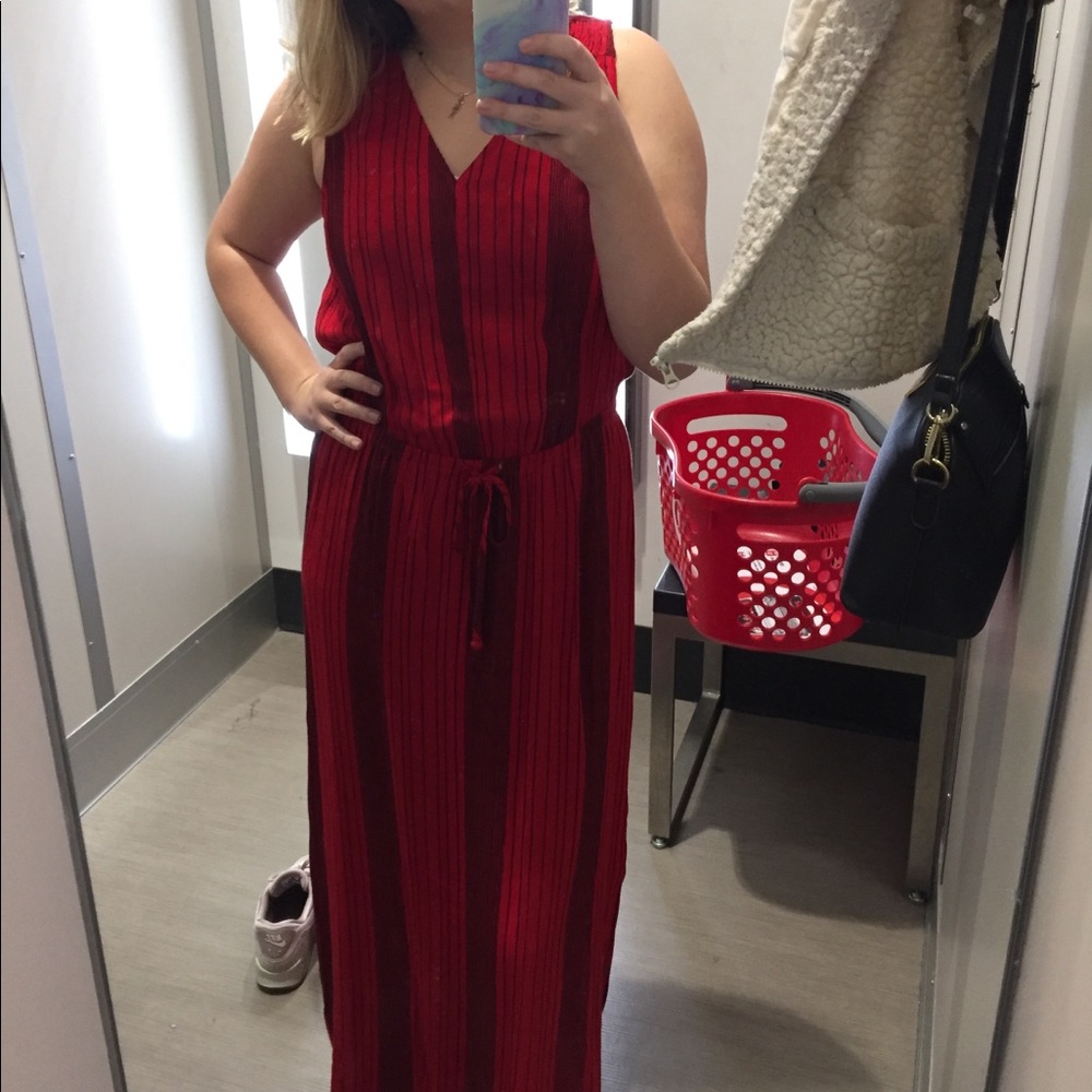 Red target dress
